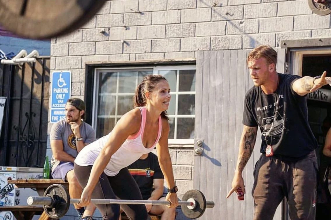 Nick Blauer coaching a client outdoors